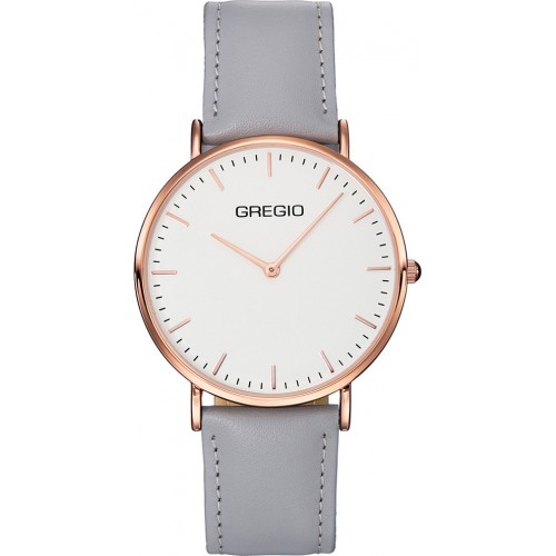 GREGIO Bondy Grey Leather Strap GR120081